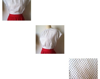 Catalina of California "Paloma" blouse done in a cotton/linen. Perfect for summertime!