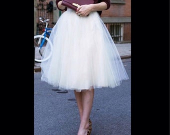 White Tulle Skirt Bridesmaid Flower Girl Skirt Wedding Dress Tutu Ballet