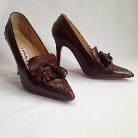 Vintage Autographed MANOLO BLAHNIK SHOES Brown by OverVenti