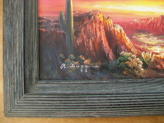 Original Signed B. Duggan Southwestern Desert Sunset Framed