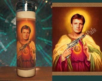 Firefly Candle / Malcolm Reynolds Prayer Candle / Joss Whedon Fan Art