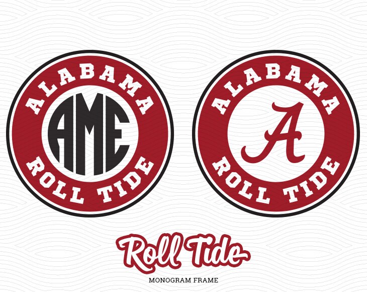 Alabama Roll Tide Monogram Frame SVG EPS DXF Studio3 by LetitCut