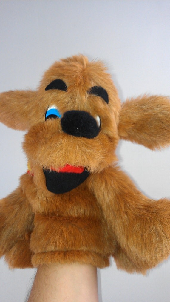 Sherman Puppets Dog Hand Puppet Vintage 70s Puppy Big Blue