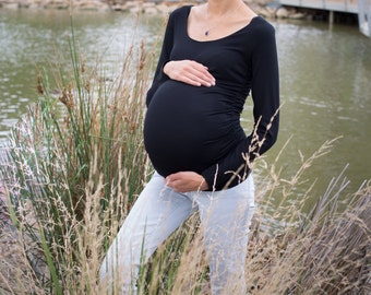 On SALE now! ** Natural Eco Bamboo Maternity Long Sleeve Top