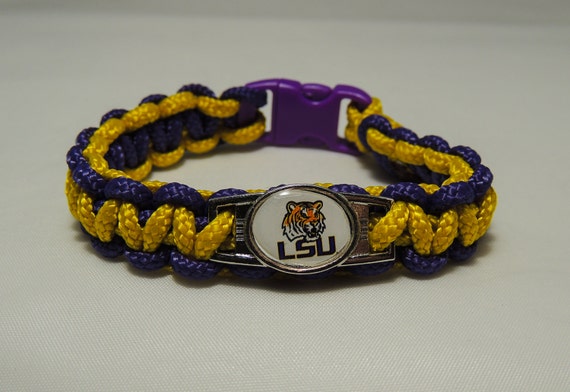 LSU TIGERS FOOTBALL paracord bracelet by JEWELRYBYGORDON on Etsy