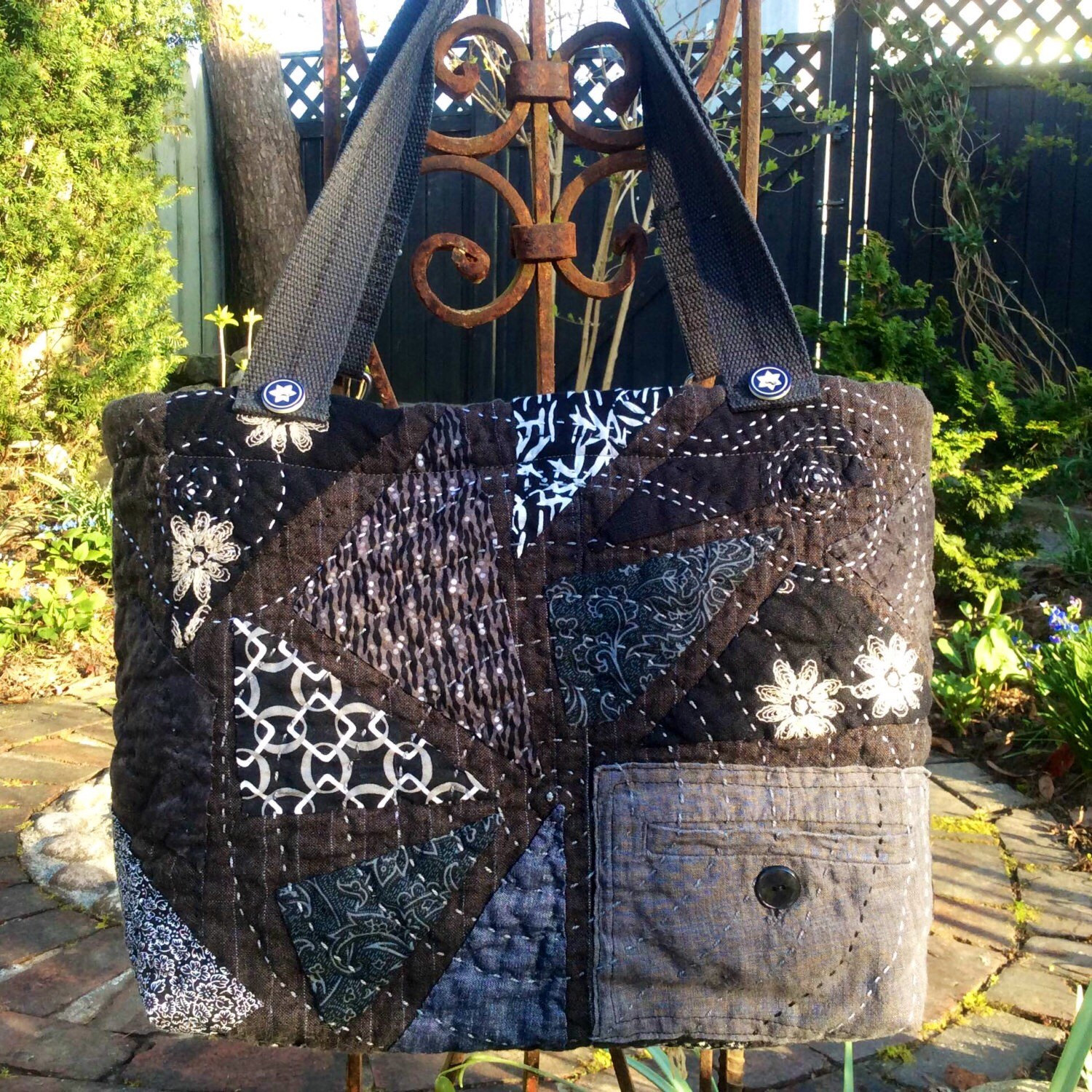 Quilted Handbag Hand quilted cotton purse