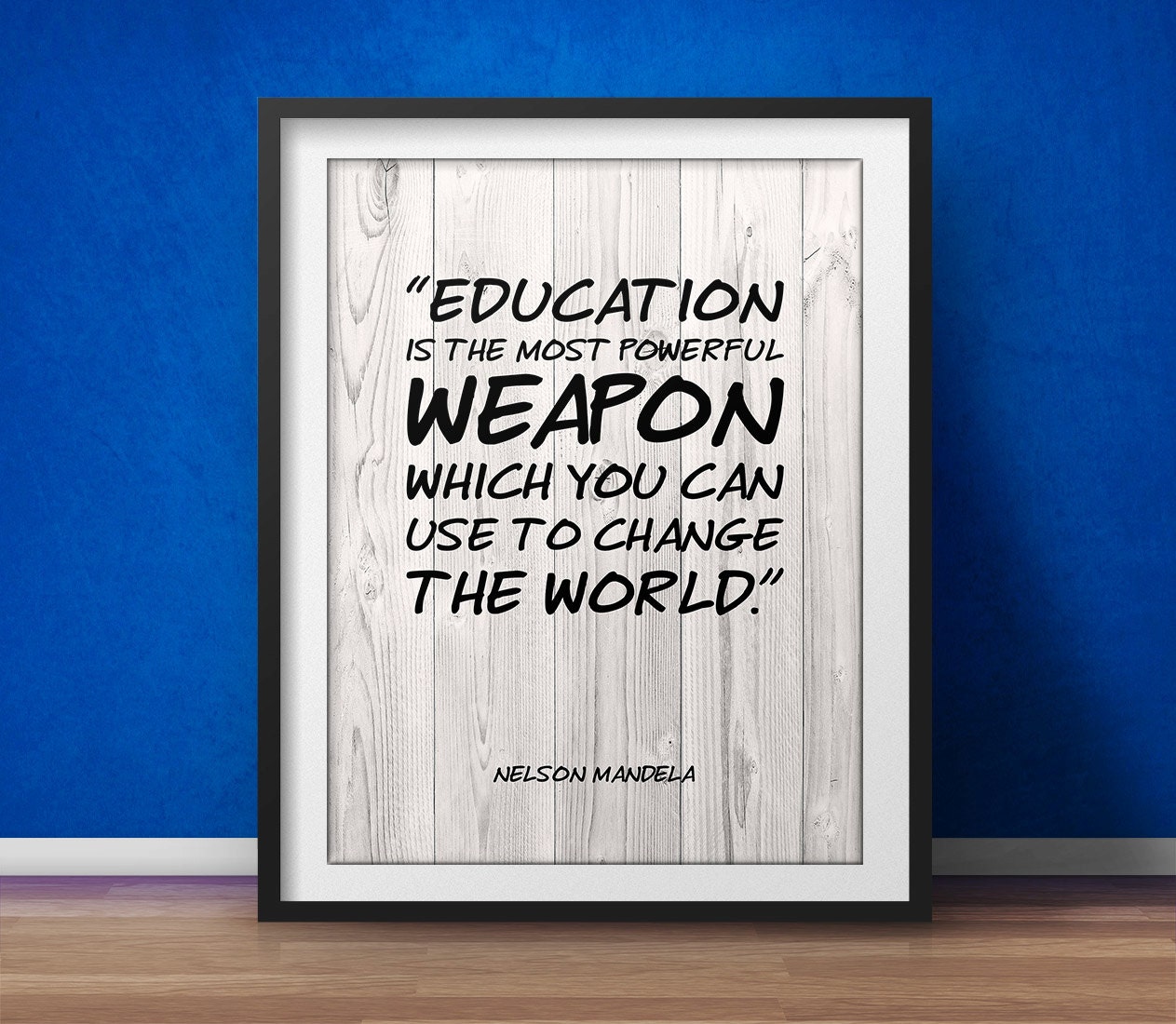 Education Poster Nelson Mandela Quote School Print Study