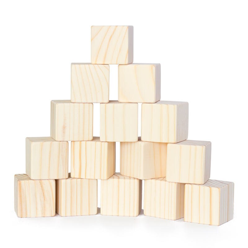 20 wooden blocks cubes stacking building baby toy by MemelCraft
