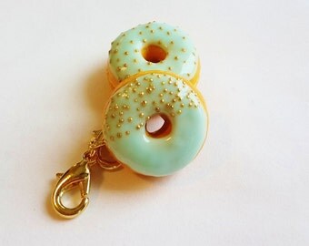 Vanilla Donut Charm - Donut Necklace - Donut Earrings - Polymer Clay Food Jewelry - Miniature Food Charm - Donut Bracelet - Donut Jewelry