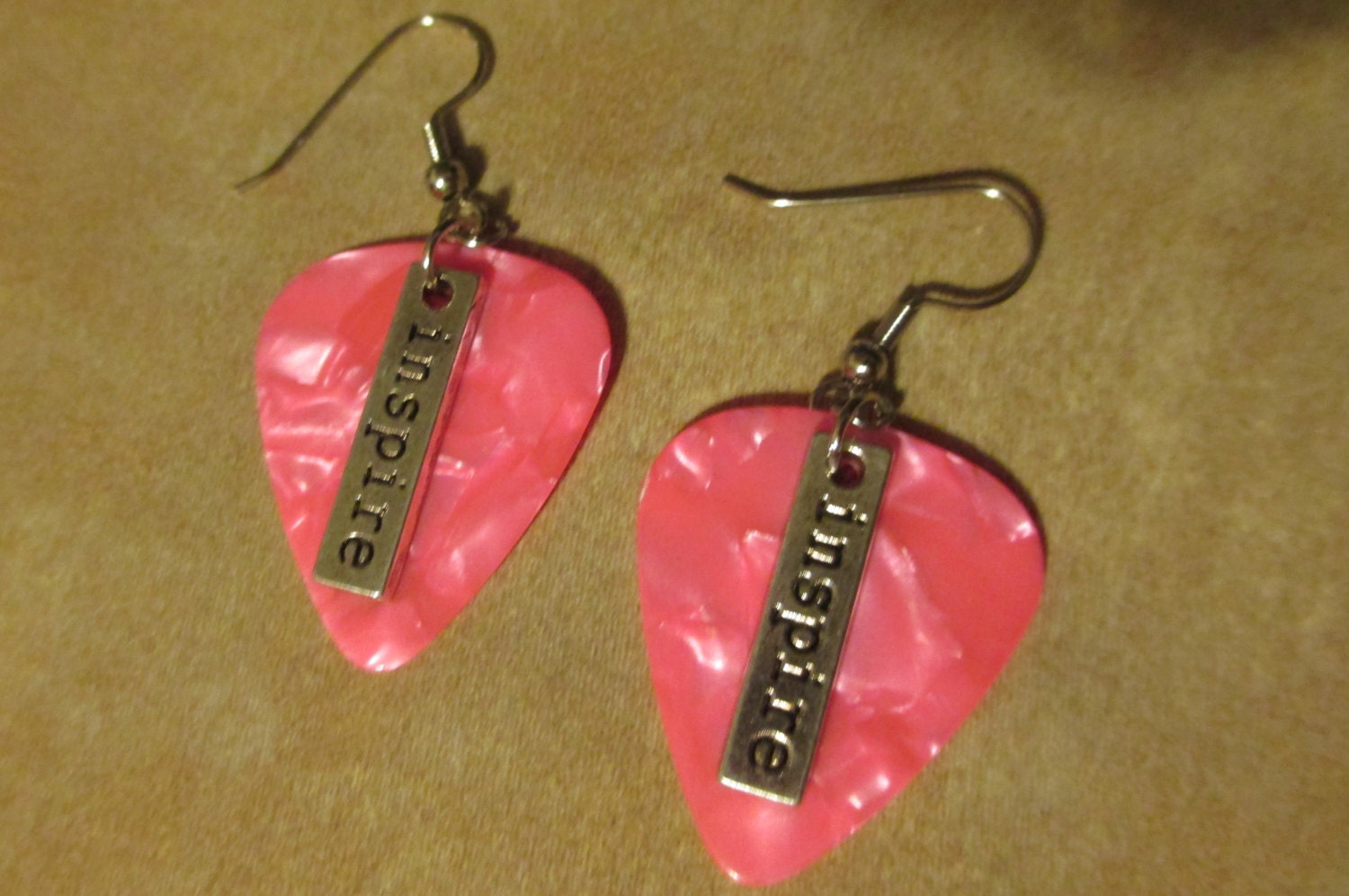 Inspire Guitar Pick Earrings by StringsandPicks on Etsy