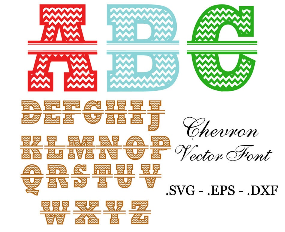 Download Chevron split alphabet vector. Cuttable files by VectorsDesign