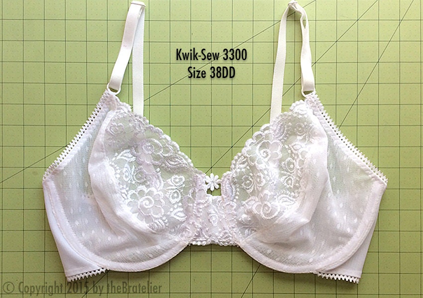 DIY sheer lace-trimmed bra KIT all white dyeable materials