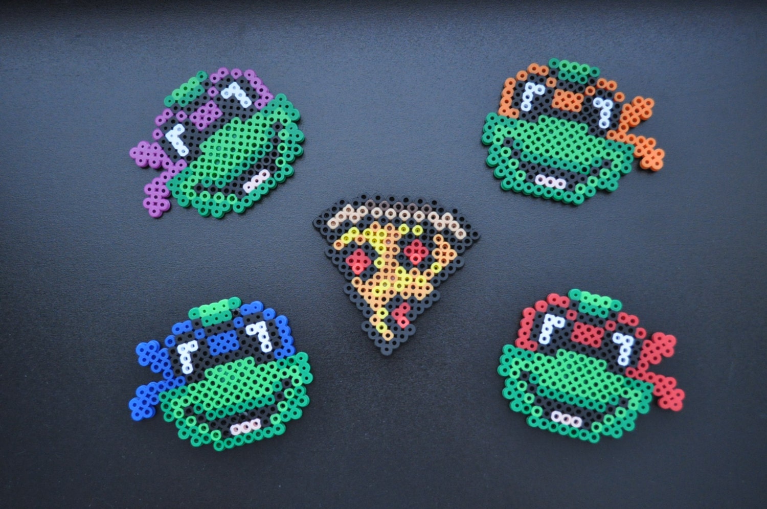 TMNT Teenage Mutant Ninja Turtles Perler Bead Sprite Magnet