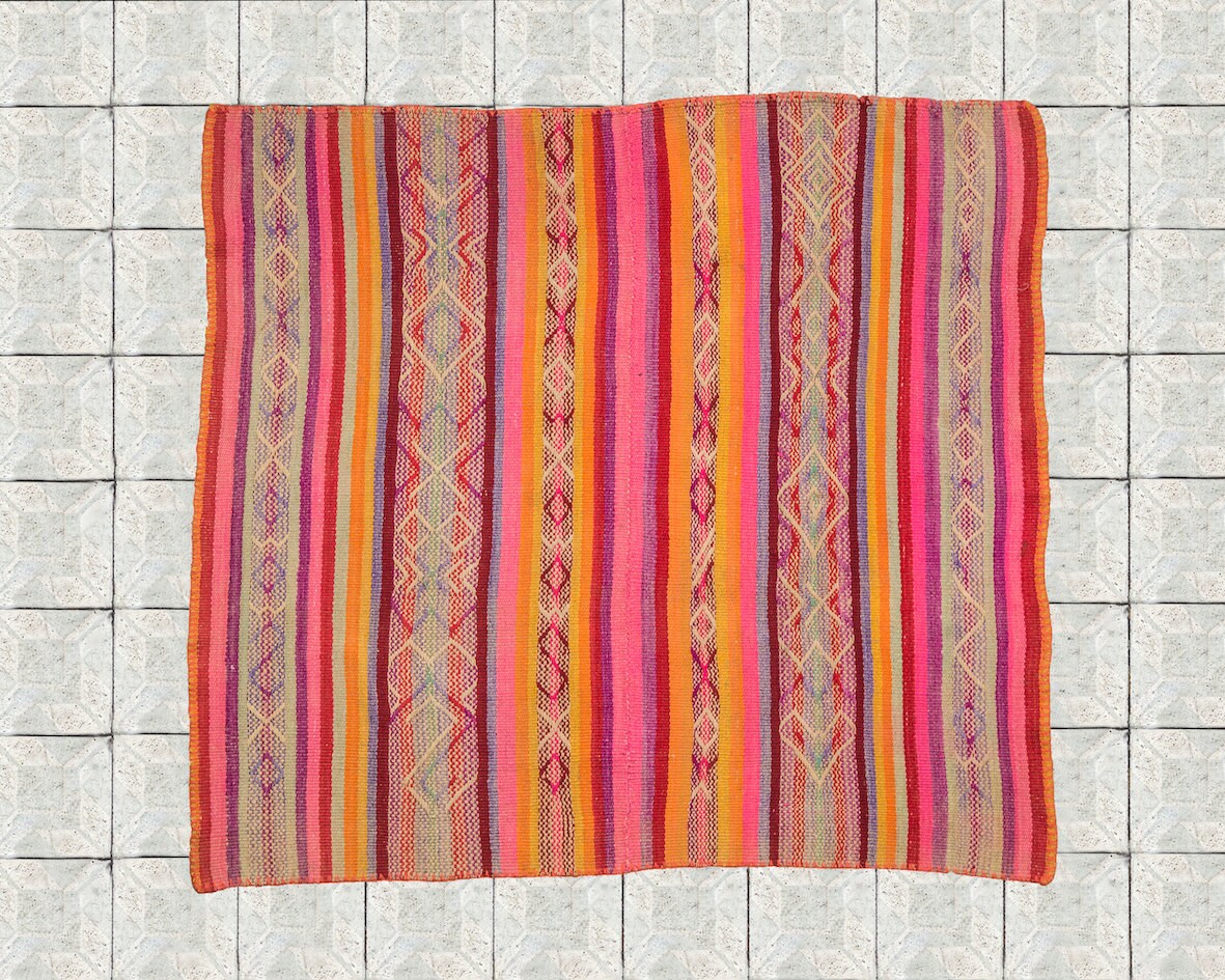 BOHEMIAN RUG Peruvian rug Peruvian blanket Frazada by WeKnitColor