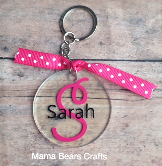 Download Items similar to Monogram circle keychain, 2" acrylic ...