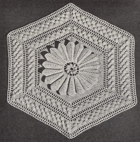 Vintage Crochet Blanket Pattern 40s Bedspread Crochet