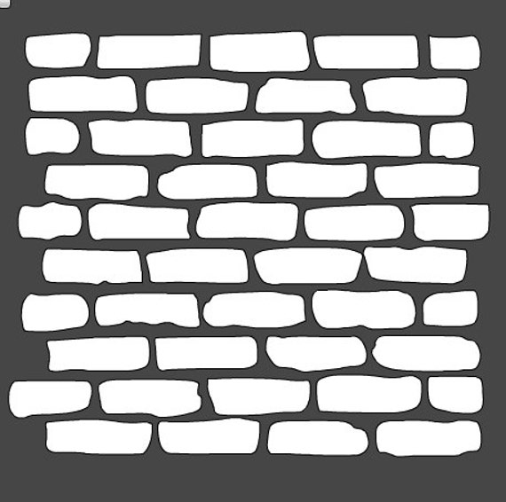 bricks stencil 12x12 by houseofdavis on etsy