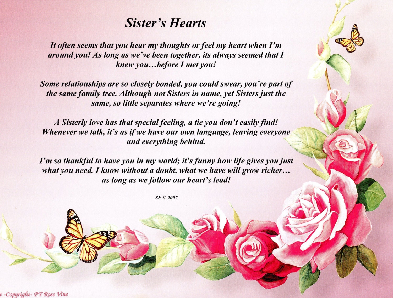 Sisters Heart Poem Art Print T For A Best By Divinelynspired