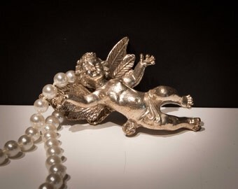 Sterling Silver and Faux Pearl Necklace