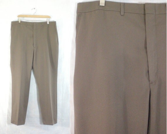mens dress pants size 40 waist. 60s pants. brown by LondonVtg