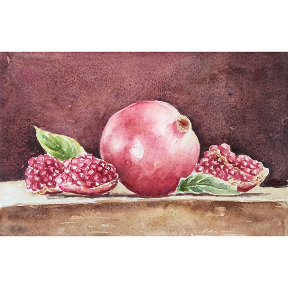 Pomegranates Original Watercolor By Watercolorartonly On Etsy