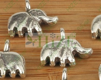 HIZE SC066 Thai Karen Hill Tribe Silver Little Elephant Charms 12mm (6)
