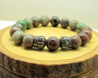 Red Jasper Bracelet, Beaded Bracelet, Stretch Bracelet, Gemstone Bracelet
