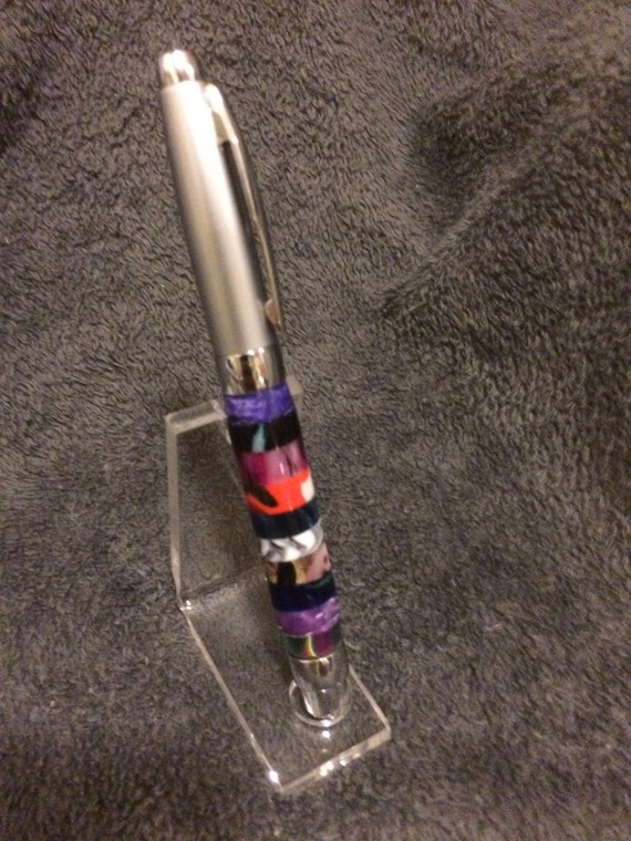 MultiColored Striped Fountain Pen with German Made Fine