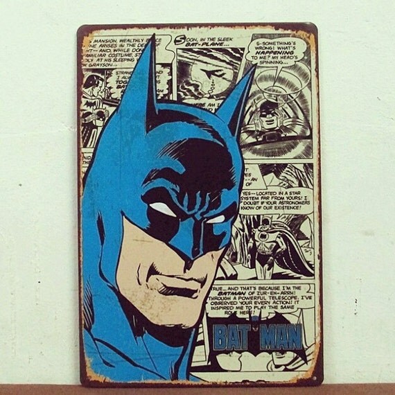 Batman superhero vintage retro metal tin sign wall art