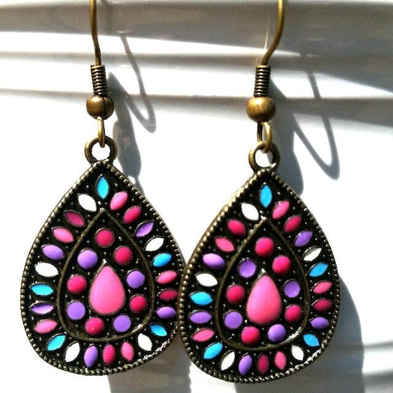 Colorful Earrings Multicolored Earrings by EarringsWorthWhile