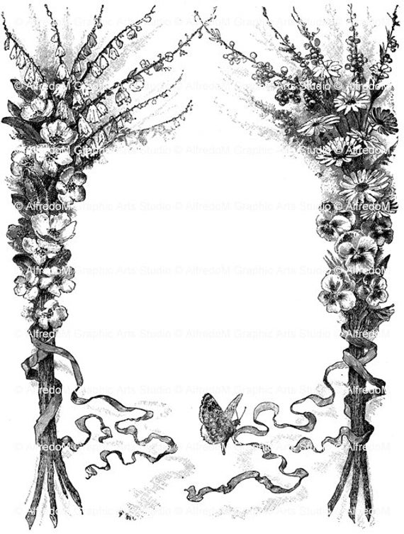 INSTANT DOWNLOAD Restored Romantic Poetry Border from the