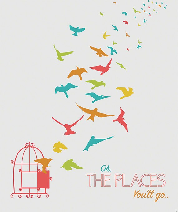 oh the places youll go quote printable wall art bird