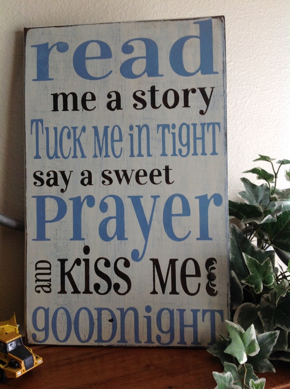 Wood Sign Read me a story tuck me in tight by HeartandSoulDsigns