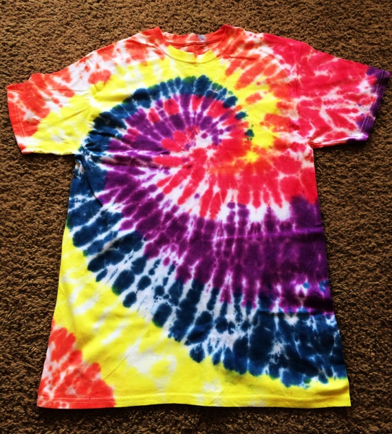 Tie Dye Shirt Rainbow Swirl 100% Cotton Unisex by GingerApparel
