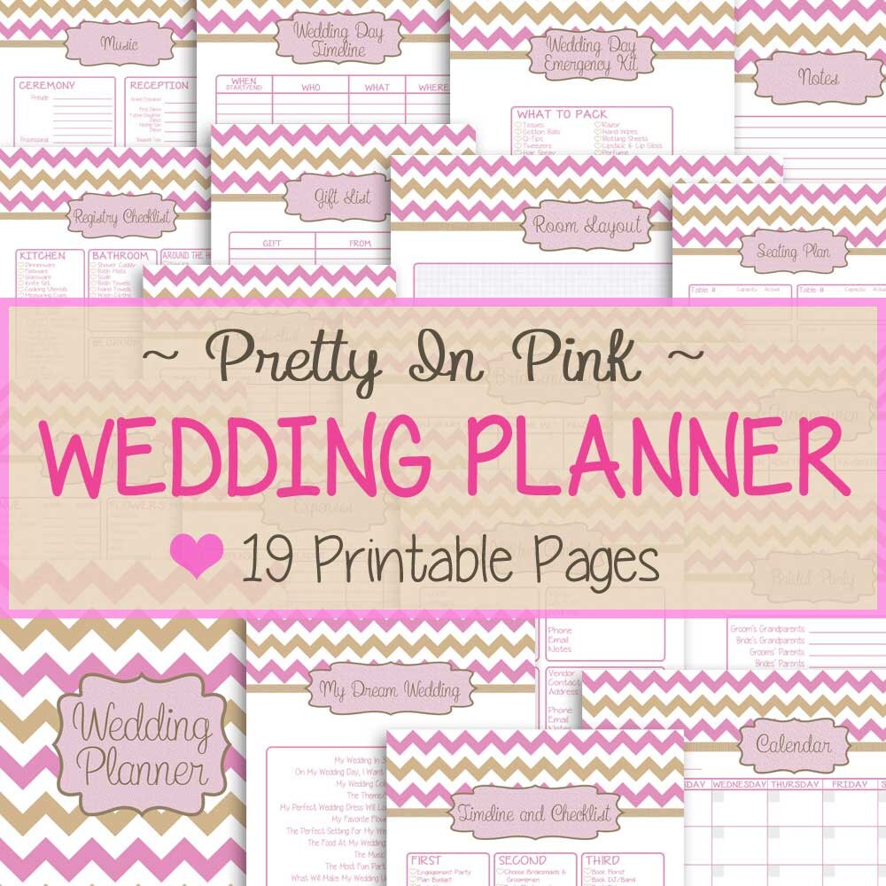 Free Printable Wedding Planner Binder Printable World Holiday