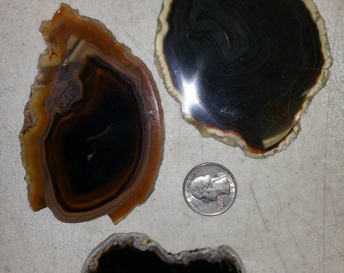 Black Agate Slab- 3 inch from Brazil- PICK YOURS! AAA Grade Agate SlabsHealing Crystals \ Reiki \ Healing Stone \ Healing Stones \ Chakra