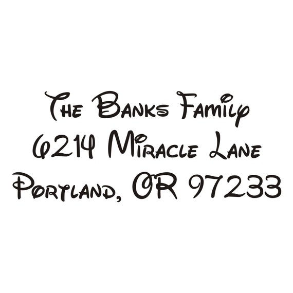 Address Stamp Disney Font Self Inking Address Stamp Return