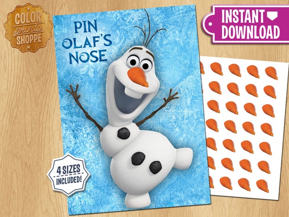 Pin the Nose on Olaf Frozen Game INSTANT DOWNLOAD Disney