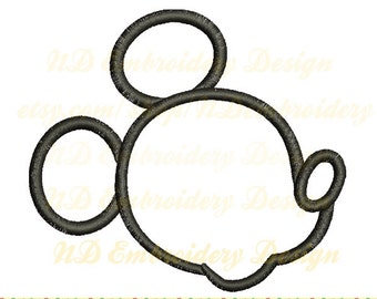 Mickey Mouse Applique, Mickey Head Embroidery Design, ms-082