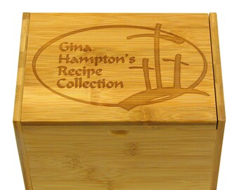 Three Crosses Personalized Recipe Box 4x6 Pattern