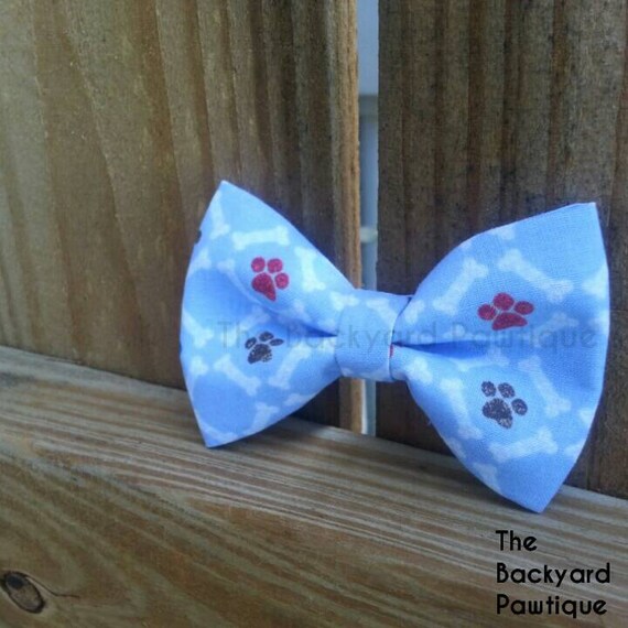 Dog Paw Bow Tie Collar Slider dog Necktie by TheBackyardPawtique