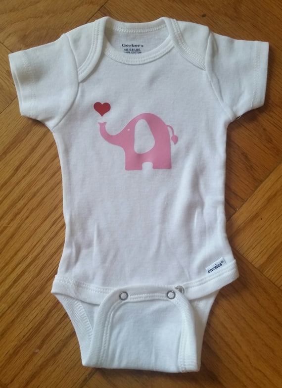 Elephant Baby Girl Onesie