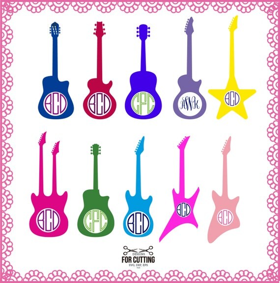 Download 20 Guitar music Frame cut Files SVG DXF EPS.guitar