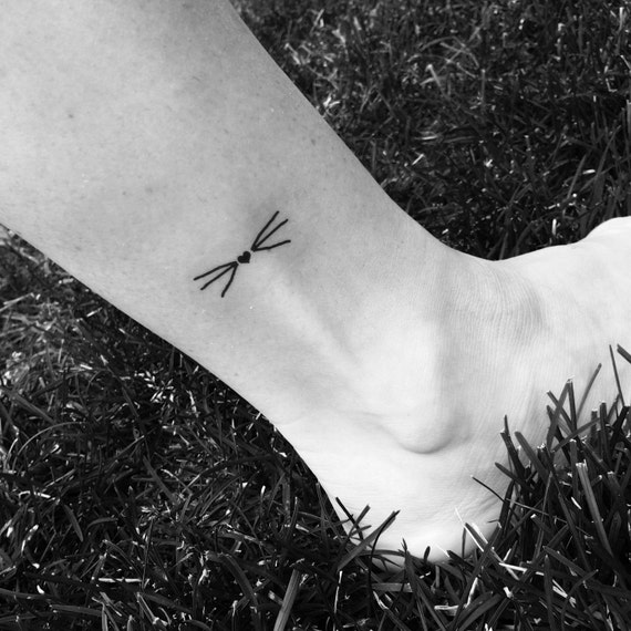  Temporary Tattoo, Fake Tattoo, Birthday Gift, Cat Lover, Ankle Tattoo