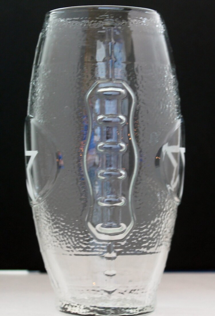 Football Shaped Glass Mug Dallas Cowboys by ClearImpressionsGift