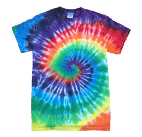 Rainbow Spiral Tie Dye T-shirt by tie2dye4USA on Etsy
