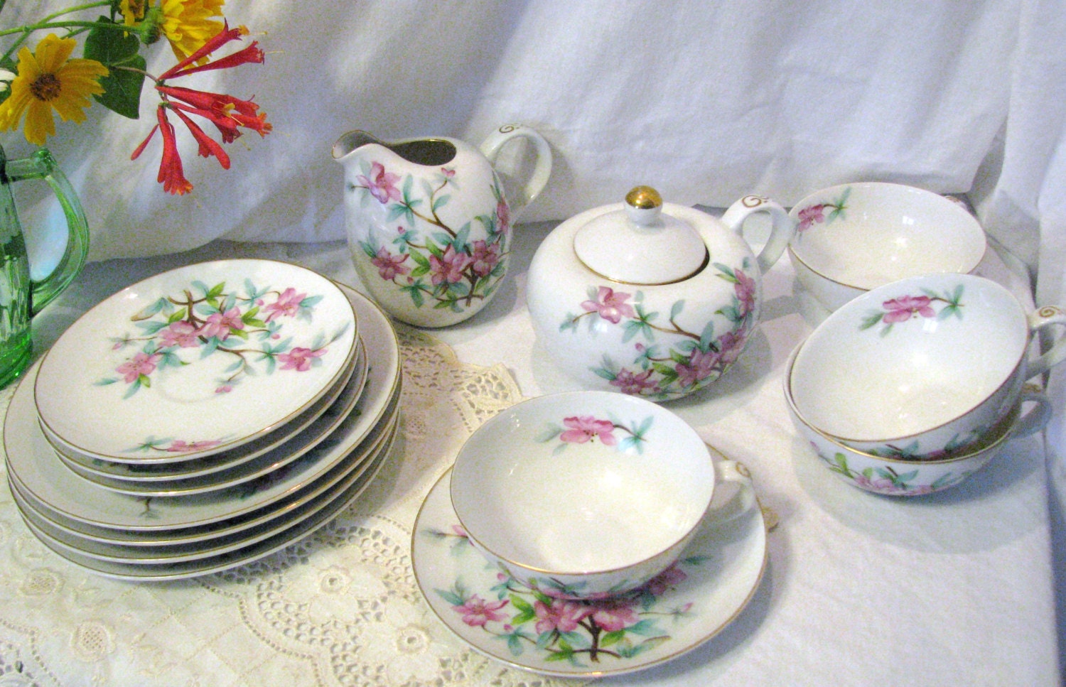Dish Set Occupied Japan Tea Set Yamaka China Made in Occupied