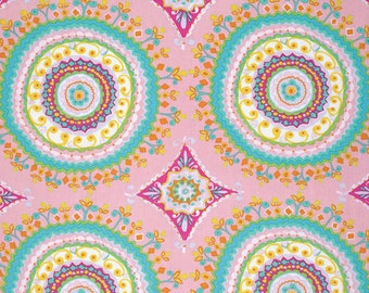 Dena Designs Haute Girls Large Circles in Pink - Free Spirit cotton quilt fabric - half yard, dena designs fabric, pink fabric,circle fabric