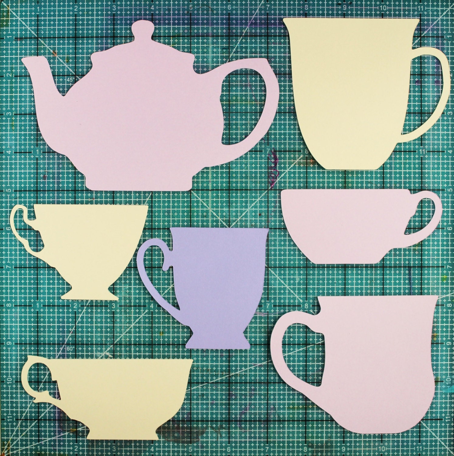 Download Teapots teacups SVG digital die cut cutting file Cricut PDF