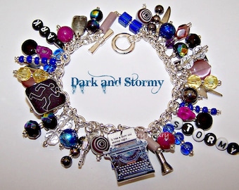 DARK AND STORMY Artisanal Charm Bracelet